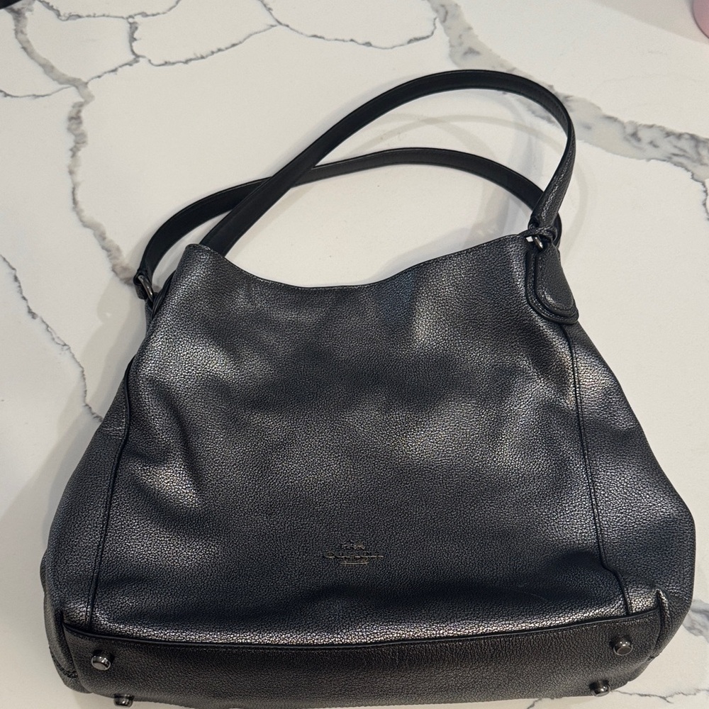 Metallic Leather Shoulder Bag